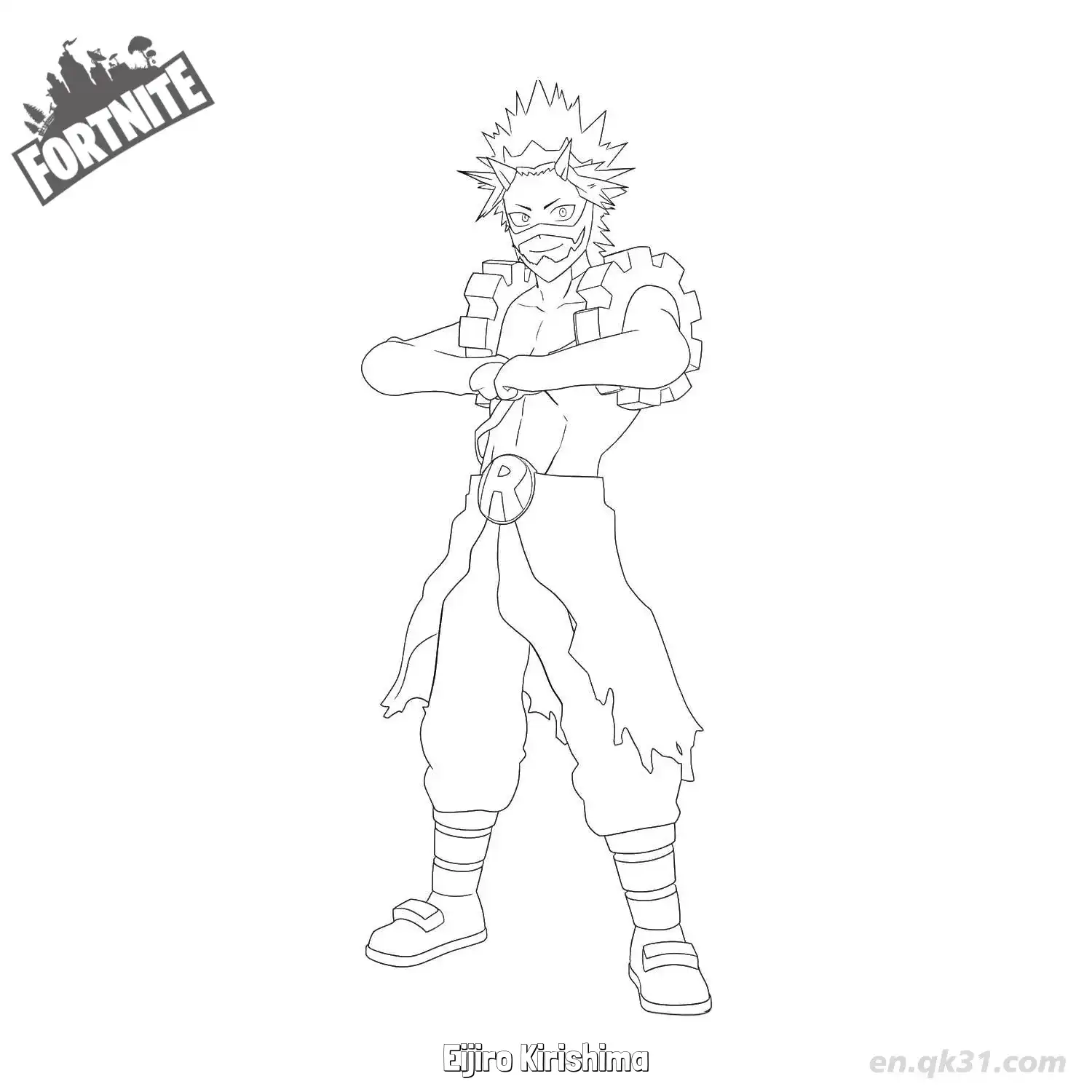 免费 切岛锐儿郎 02简笔画 素描 涂鸦 - 免费可打印堡垒之夜 下载PDF 简笔画涂色页